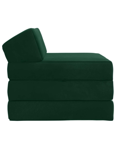 Divano Letto Pieghevole Verde Scuro 200 x 70 x 10 cm Velluto