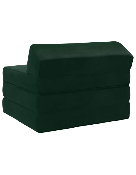 Divano Letto Pieghevole Verde Scuro 200 x 70 x 10 cm Velluto