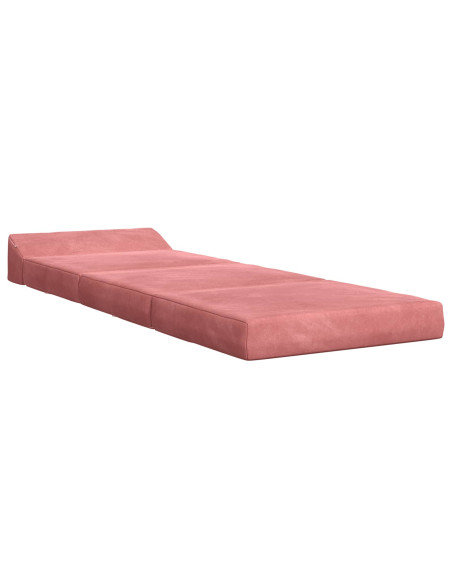Divano Letto Pieghevole Rosa 200 x 70 x 10 cm Velluto
