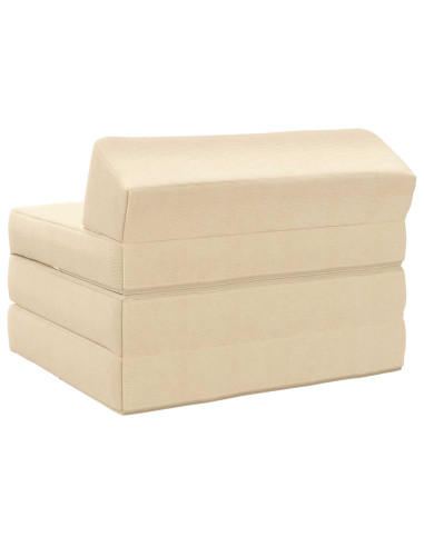 Divano Letto Pieghevole Crema 200 x 70 x 10 cm Tessuto in Cords