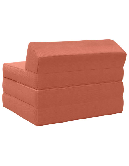 Divano Letto Pieghevole Rosso Arancio 200 x 70 x 10 cm
