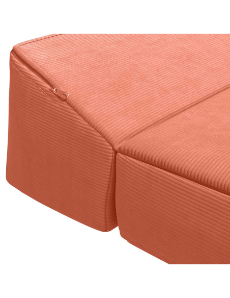 Divano Letto Pieghevole Rosso Arancio 200 x 70 x 10 cm