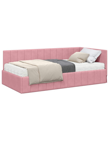 Struttura Letto Angolare con Materasso 2 pcs Grigio Velluto