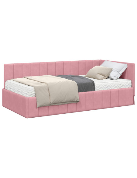 Struttura Letto Angolare con Materasso 2 pcs Grigio Velluto