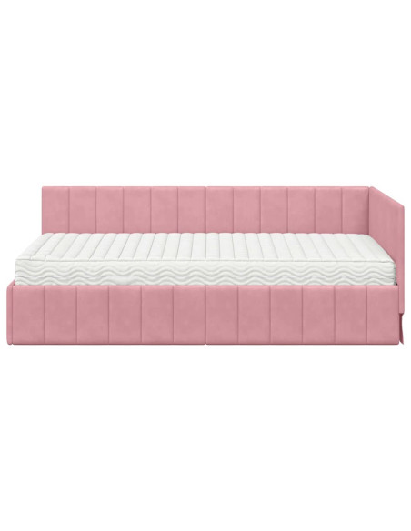 Struttura Letto Angolare con Materasso 2 pcs Grigio Velluto