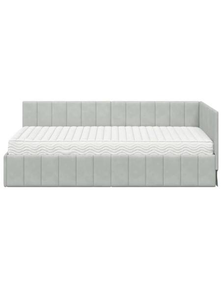 Struttura Letto Angolare con Materasso 2 pcs Grigio chiaro