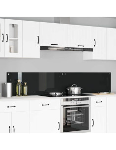 Schienale da cucina 2 pcs Nero 110 x 40 cm vetro temperato