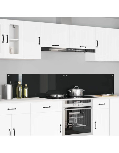 Schienale da cucina 2 pcs Nero 110 x 40 cm vetro temperato