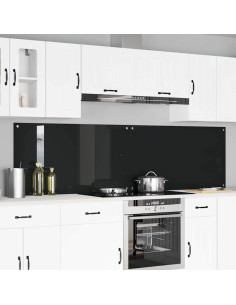 Schienale da cucina 2 pcs Nero 110 x 60 cm vetro temperato