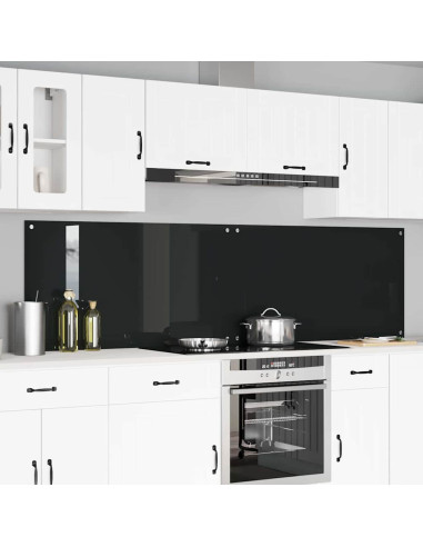 Schienale da cucina 2 pcs Nero 110 x 60 cm vetro temperato
