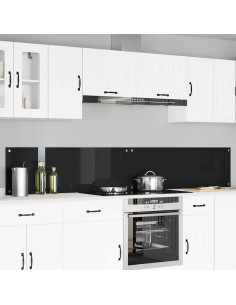 Schienale da cucina 2 pcs Nero 120 x 40 cm vetro temperato