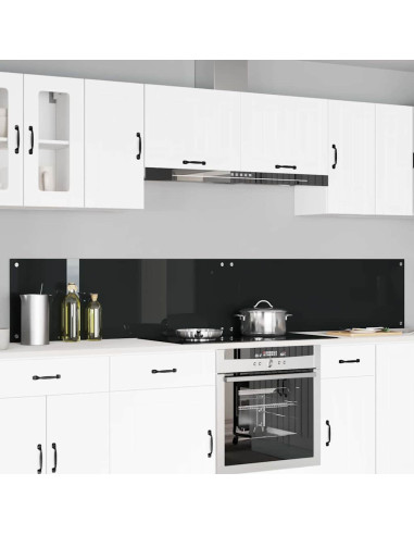 Schienale da cucina 2 pcs Nero 120 x 40 cm vetro temperato
