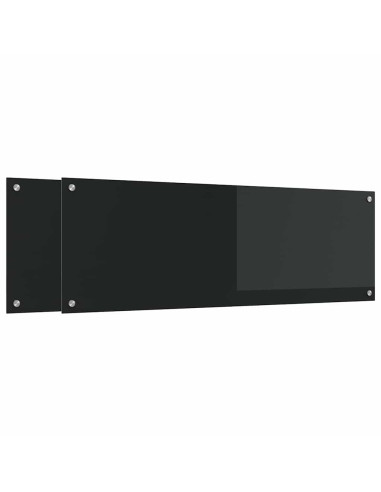 Schienale da cucina 2 pcs Nero 120 x 40 cm vetro temperato