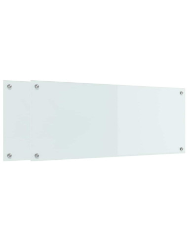 Schienale da cucina 2 pcs Bianco 100 x 40 cm vetro temperato