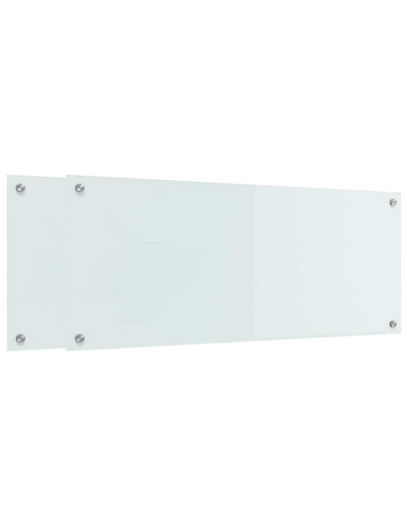 Schienale da cucina 2 pcs Bianco 100 x 40 cm vetro temperato