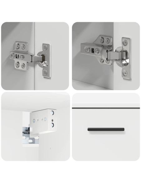 Set di mobili per il bagno con cassetto con porta 2 pcs Bianco