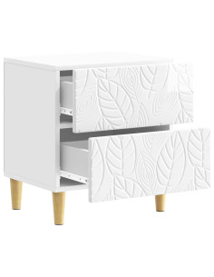 Comodino Bianco Lucido 43 x 34,5 x 48 cm Legno ingegnerizzato 2
