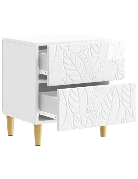 Comodino Bianco Lucido 43 x 34,5 x 48 cm Legno ingegnerizzato