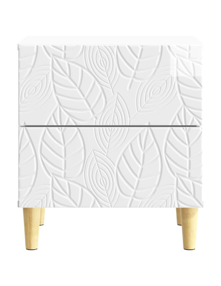 Comodino Bianco Lucido 43 x 34,5 x 48 cm Legno ingegnerizzato