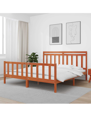 Struttura del letto 2 pcs Marrone cerato 205,5 x 185,5 x 100 cm
