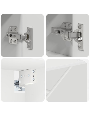 Set di mobili per il bagno con cassetto con porta 4 pcs Bianco