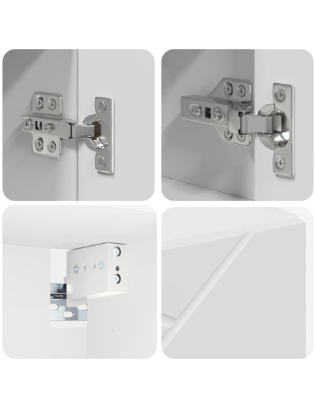 Set di mobili per il bagno con cassetto con porta 4 pcs Bianco