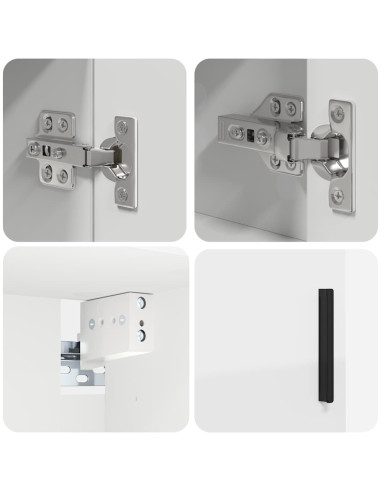 Set di mobili per il bagno con cassetto con porta 4 pcs Bianco