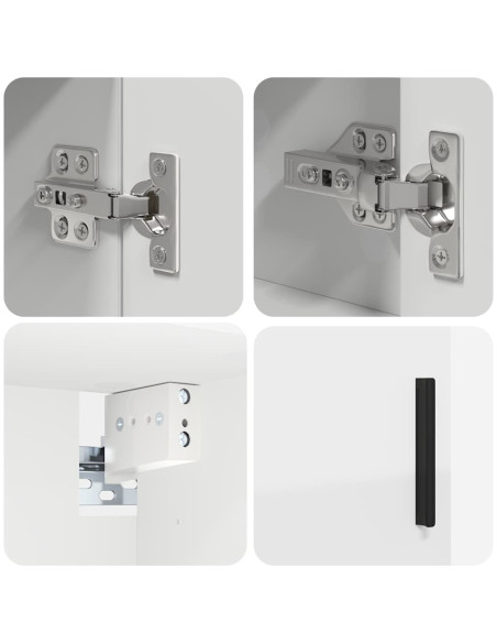 Set di mobili per il bagno con cassetto con porta 4 pcs Bianco
