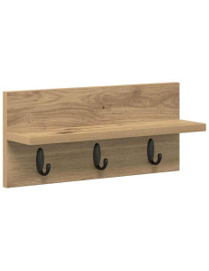 Appendiabiti a muro Rovere artigianale 40 x 10,5 x 18 cm 2