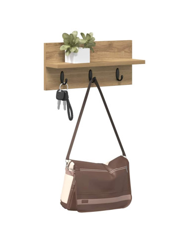 Appendiabiti a muro Rovere artigianale 40 x 10,5 x 18 cm