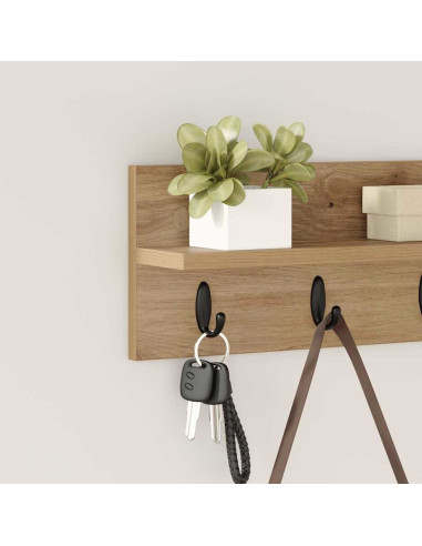 Appendiabiti a muro Rovere artigianale 40 x 10,5 x 18 cm