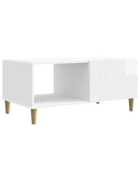 Tavolino da salotto Bianco Lucido 90 x 50 x 40 cm