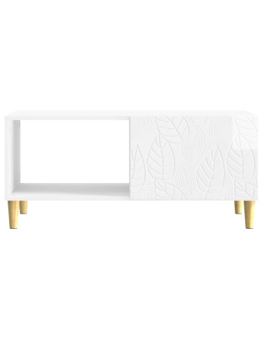 Tavolino da salotto Bianco Lucido 90 x 50 x 40 cm