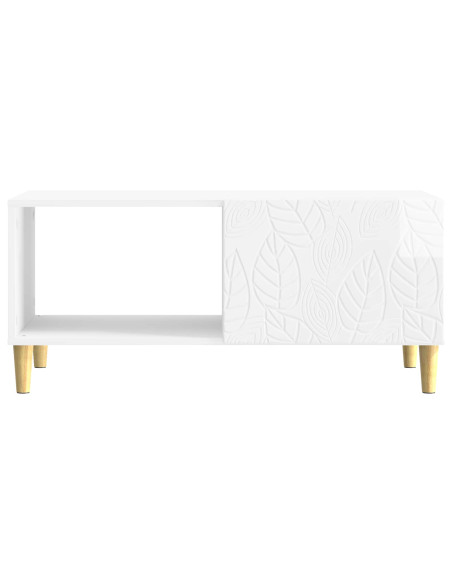 Tavolino da salotto Bianco Lucido 90 x 50 x 40 cm