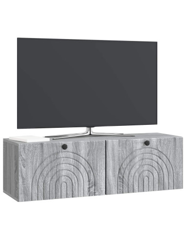Mobile Porta TV da Muro Grigio Sonoma 98 x 31 x 30 cm