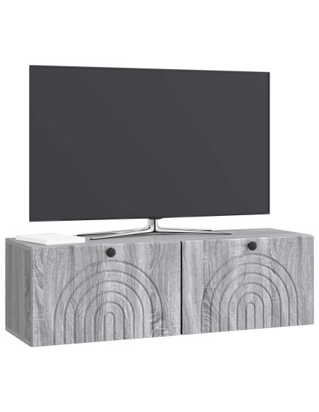 Mobile Porta TV da Muro Grigio Sonoma 98 x 31 x 30 cm