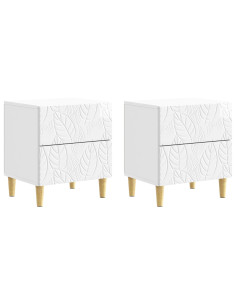 Comodino 2 pcs Bianco Lucido 43 x 34,5 x 48 cm