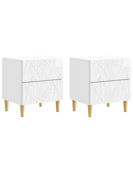 Comodino 2 pcs Bianco Lucido 43 x 34,5 x 48 cm