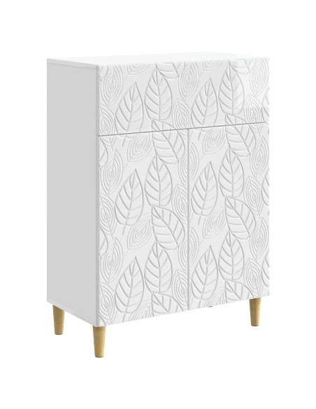 Credenza Bianco Lucido 66 x 34,5 x 90 cm Legno ingegnerizzato