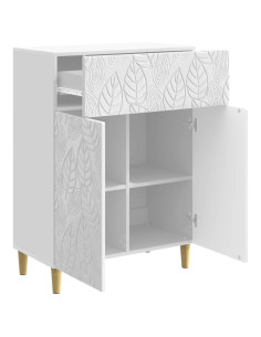 Credenza Bianco Lucido 66 x 34,5 x 90 cm Legno ingegnerizzato 2