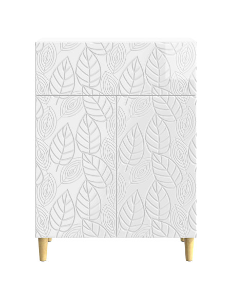 Credenza Bianco Lucido 66 x 34,5 x 90 cm Legno ingegnerizzato