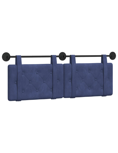 Testata appesa Blu Polizia 150 x 55 x 5 cm Velluto