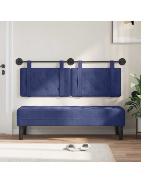 Testata appesa Blu Polizia 150 x 55 x 5 cm Velluto
