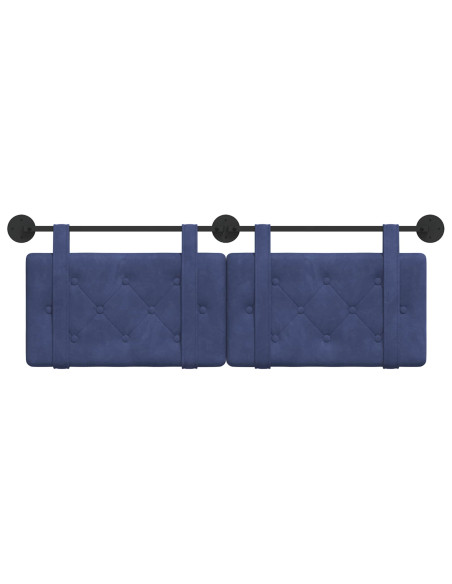 Testata appesa Blu Polizia 150 x 55 x 5 cm Velluto