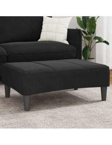 Poggiapiedi Nero 77x55x31 cm in Velluto