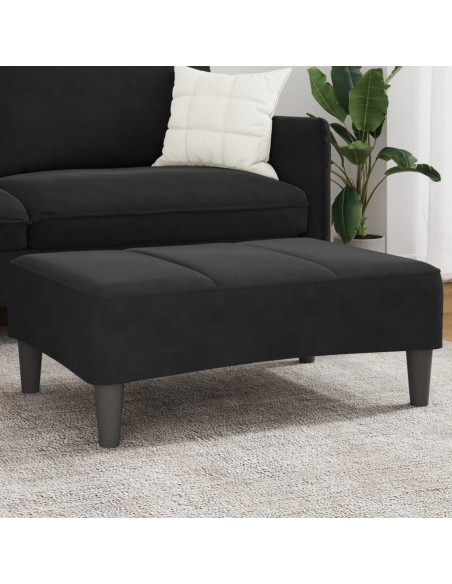 Poggiapiedi Nero 77x55x31 cm in Velluto