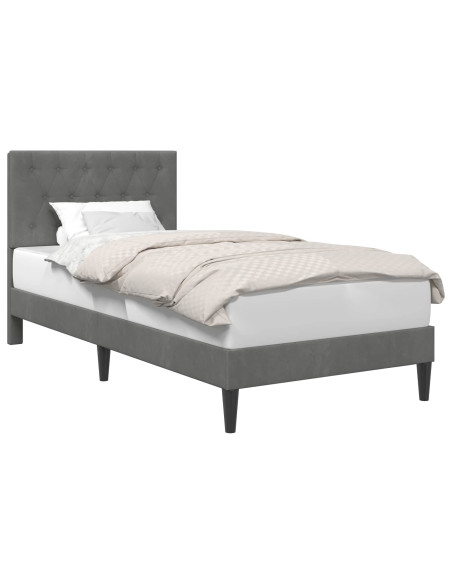 Struttura del letto Grigio Scuro 80 x 200 cm Velluto