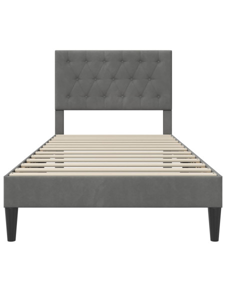 Struttura del letto Grigio Scuro 80 x 200 cm Velluto