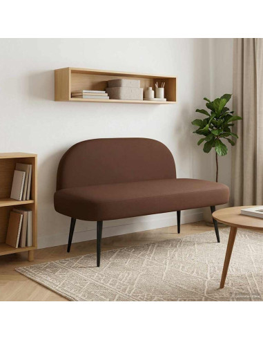 Panchina imbottita con schienale Marrone 110 x 60 x 76 cm