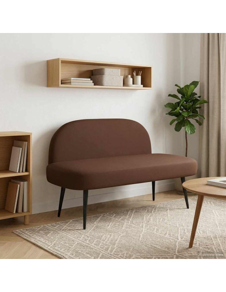Panchina imbottita con schienale Marrone 110 x 60 x 76 cm